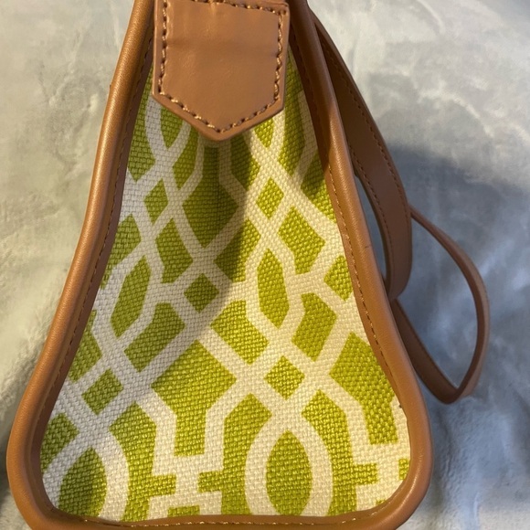 Spartina 449 Heyward Leather and Linen Double Strap Classic Purse Shoulder Bag - Picture 12 of 13